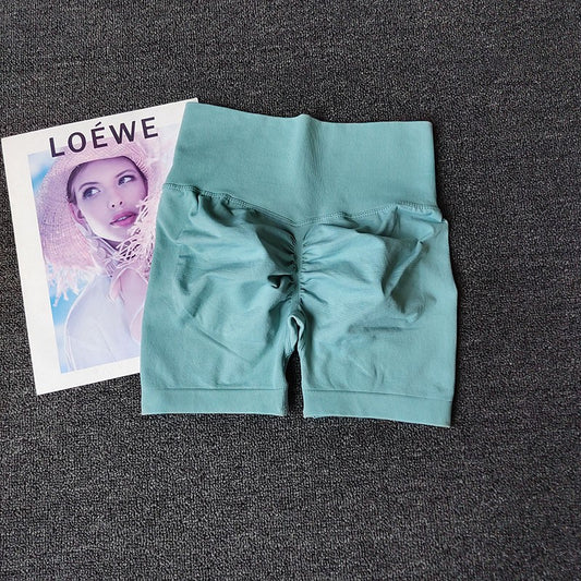 Yoga Shorts Peach Hot Girls Three-Cross Pants High Waist Knitted Pressure Running Sport Elastic Belly Lifting Butt Tight Pants