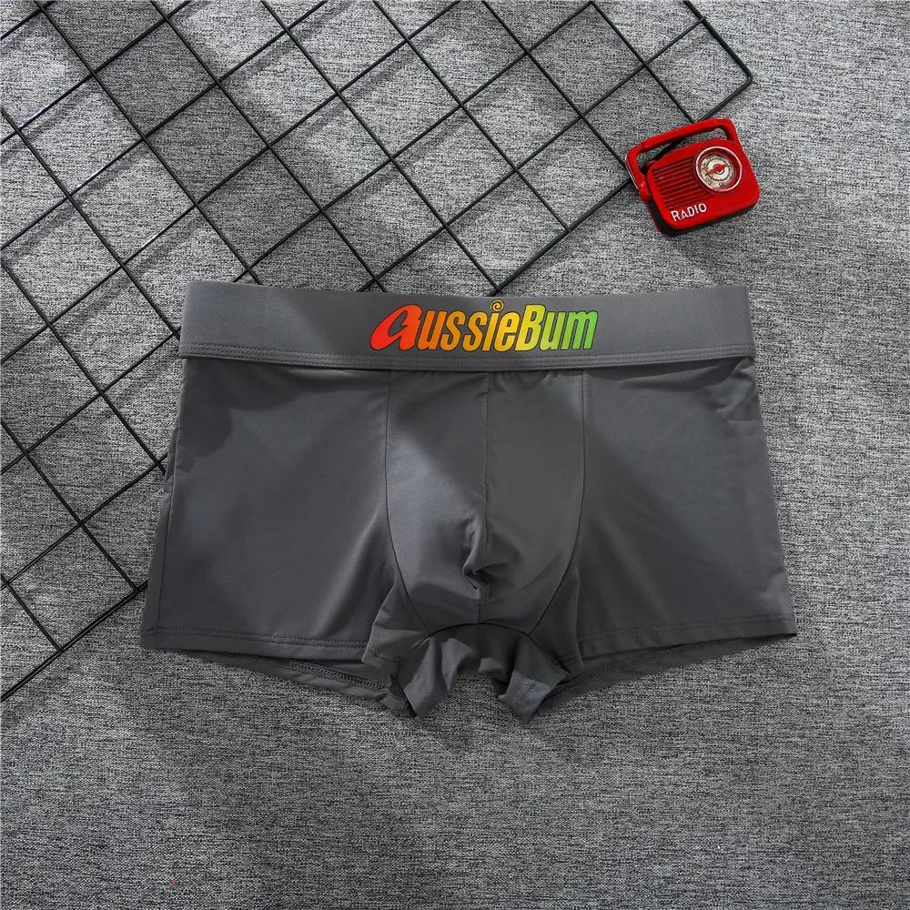 Men's boxer panties, milk silk low rise U convex bag stretch breathable comfortable youth shorts