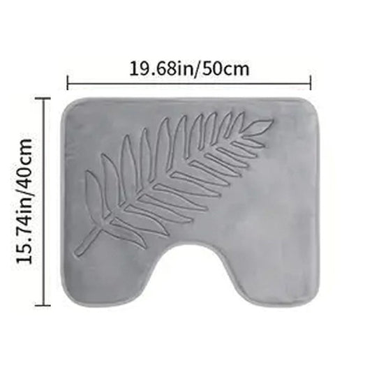 3 Piece Bathroom Mat Memory Foam Ultra Soft and Absorbent Leaf Bath Rugs Thick Washable For Bathroom Toilet Tub Mat Set