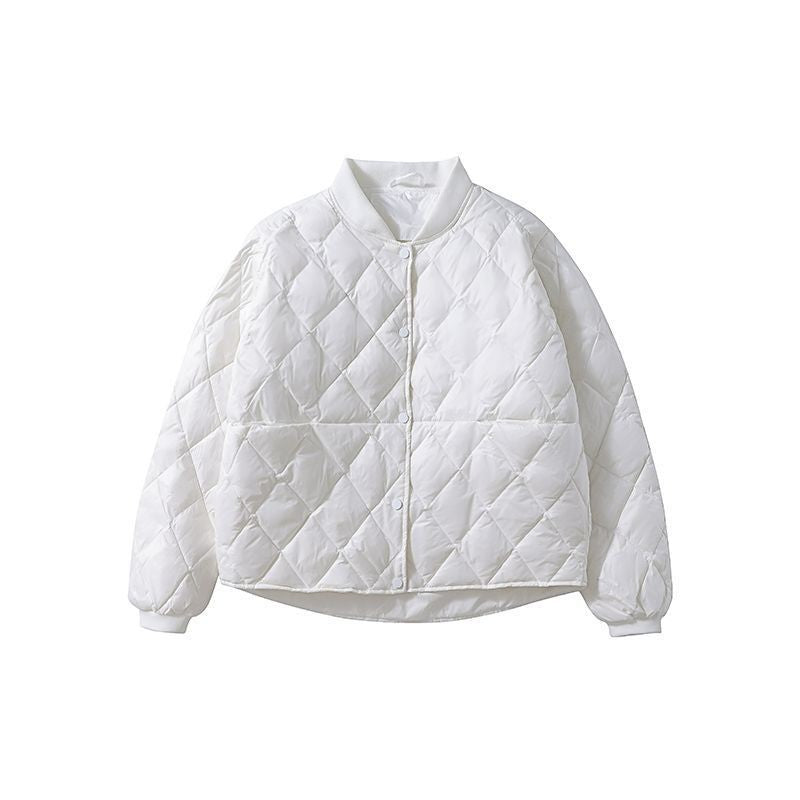 Women New Fashion Ultra Light Down Cotton Outwear Short Quilted Cotton Jacket Autumn Winter Single Breasted Cotton-Padded Coat