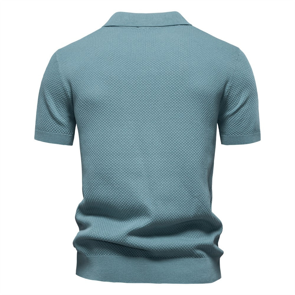 AIOPESON Men's Summer Breathable Polo Shirt Short Sleeve Solid Color Casual Polo Shirts for Men Lightweight Stretch Polo ?