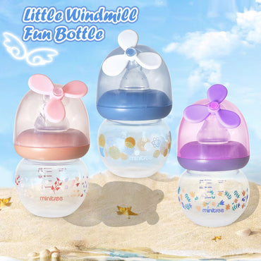 60ML mini baby bottle with windmill design, made of PP material