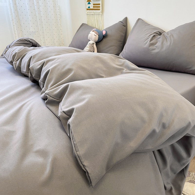 Three-piece fashionable solid-color down duvet cover, simple down duvet cover (1 down duvet cover +2 pillowcases, without core)