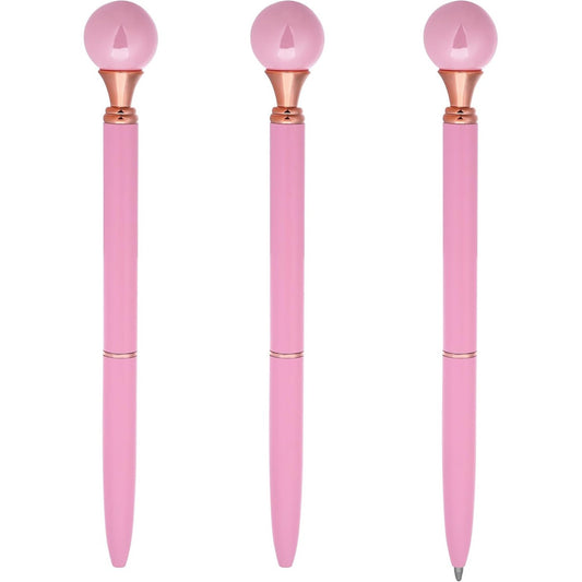 Pearl Pen Ballpoint Pens Signature Pens 1.0mm Black Ink Advertising Gift Pen for Office Home Party Christmas Birthday(3Pcs)