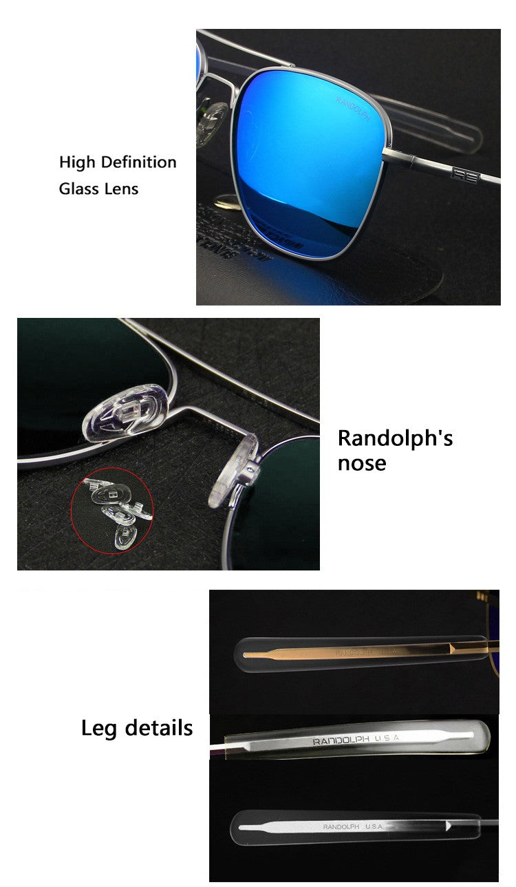 RE Sunglasses Man USA Army Military Aviation Pilot Sunglasses Woman Glass Lens Luxury Brand Retro Titanium Frame High Quality