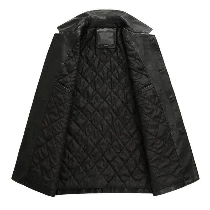 Men Leather Jacket Winter Classical Motorcycle Business Soft Leather Jackets Thick Moto Coats Casaco Masculino Plus Size 4XL