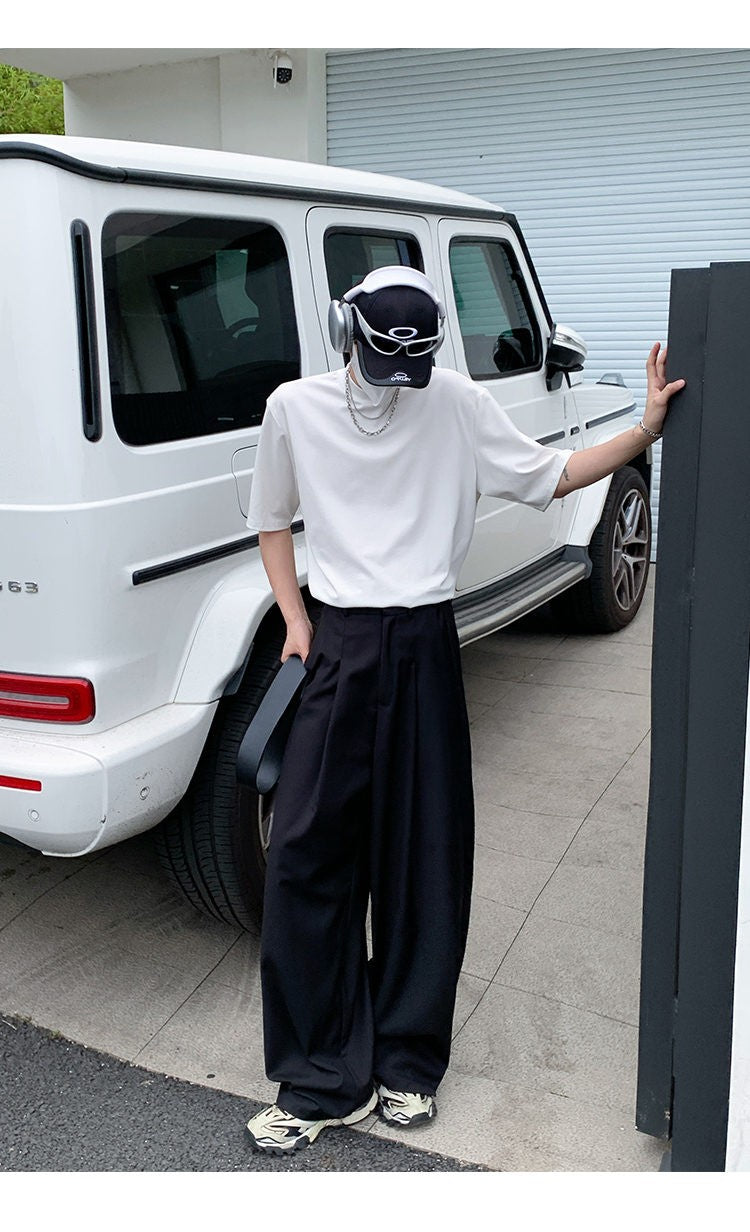 Oversized Black Suit Pants Men Fashion Social Mens Dress Pants Korean Loose Wide Leg Pants Mens Office Formal Trousers M-3XL