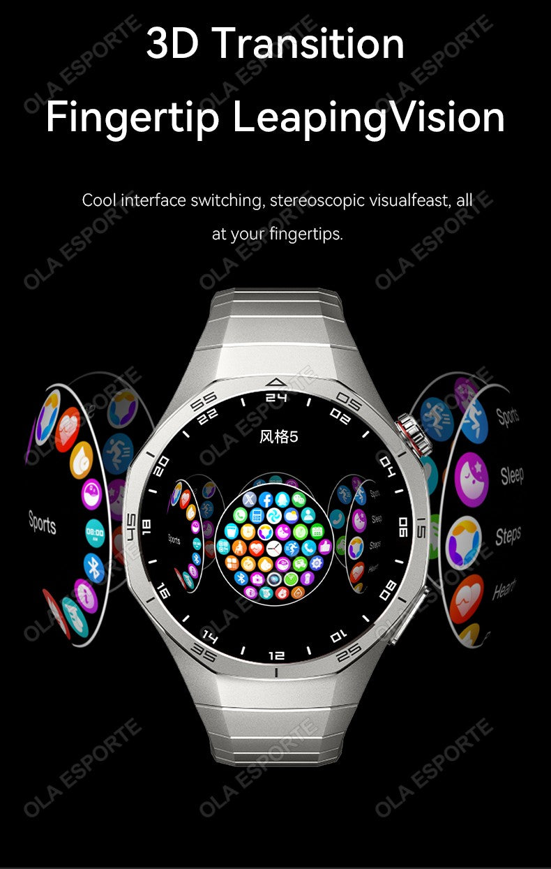 Novo Smartwatch GT5 Pro 5 Pro Masculino Tela HD AMOLED GPS Frequência Cardíaca Chamada Bluetooth IP68 À Prova D'água Smartwatch Masculino Presentes de F Fim de Ano