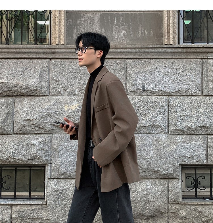 2024 Spring Summer Men Formal Blazers Men Korean Fashion Loose Casual Dress Jacket Men Harajuku Social Suit Jacket Clothing