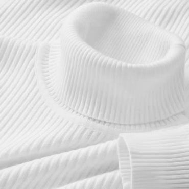 Autumn Men's Long Sleeved Turtleneck Sweater Stripes Knitted Heavyweight Sweaters Winter Outdoor Solid Color Daily Warm Coats