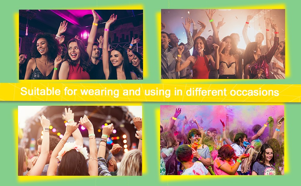 500 VIP Yellow Waterproof Paper Wristbands Lightweight Festival Event Identification Bracelets Party Favors