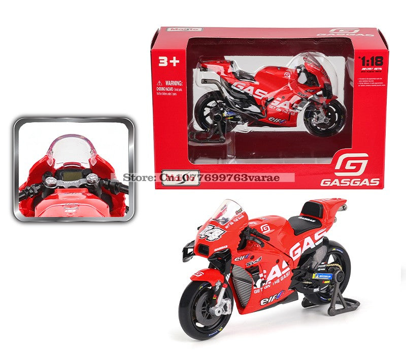 Maisto 1:18 2023 GASGAS Tech3 37#Augusto Fernandez 44#Pol Espargaro Moto GP modelo de motocicleta de liga leve para coleção de brinquedos de presente