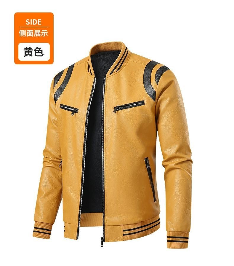 Spring and Autumn New Fashion Trend Retro Motorcycle PU Leather Jacket Men's Casual Loose Sports Large Size High Quality Coat