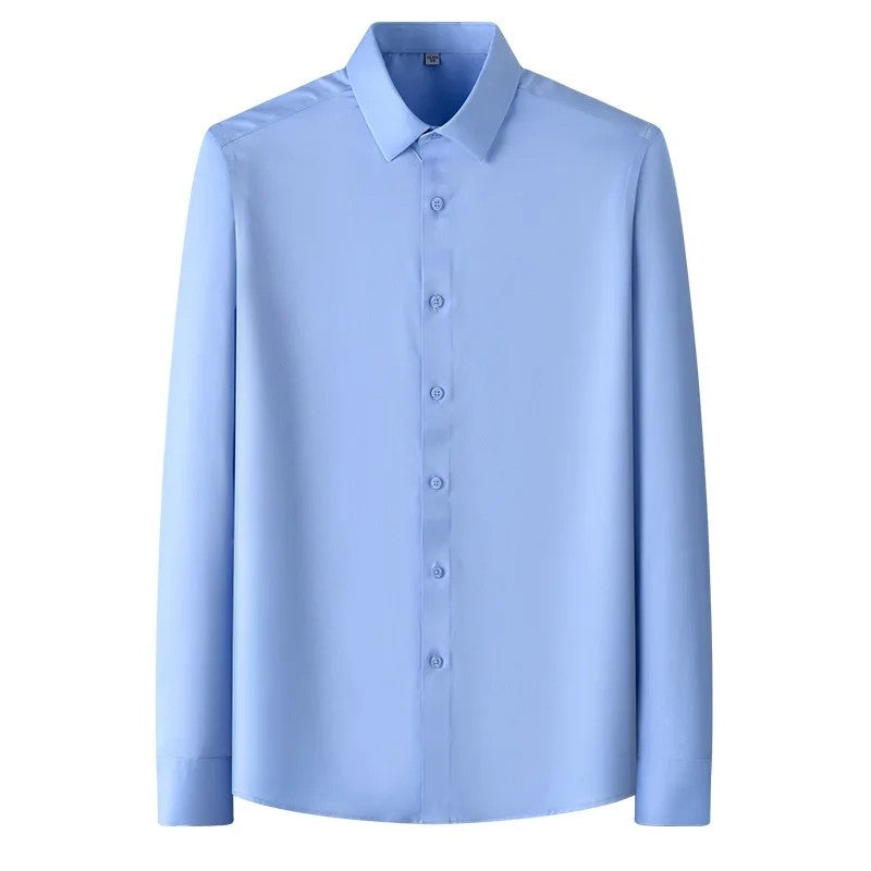 New Anti-Wrinkle Men Shirts Long Sleeve Dress Shirts For Men Slim Fit Camisa Social Business Blouse White Office Shirt S-6XL