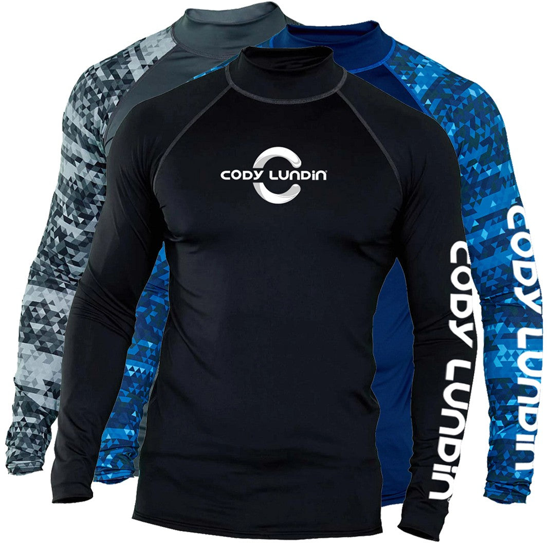 Surfing Long Sleeve Men's Shirts Sun Protection Upf 50+ Rash Guard Camiseta Surf Mock-Neck Swimwear Diving Performance Clothing
