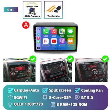 Android 15 For Fiat Ducato Peugeot Boxer Citroen Jumper 2006-2022 2K QLED Android Car Radio Multimedia stereo Player GPS CarPlay