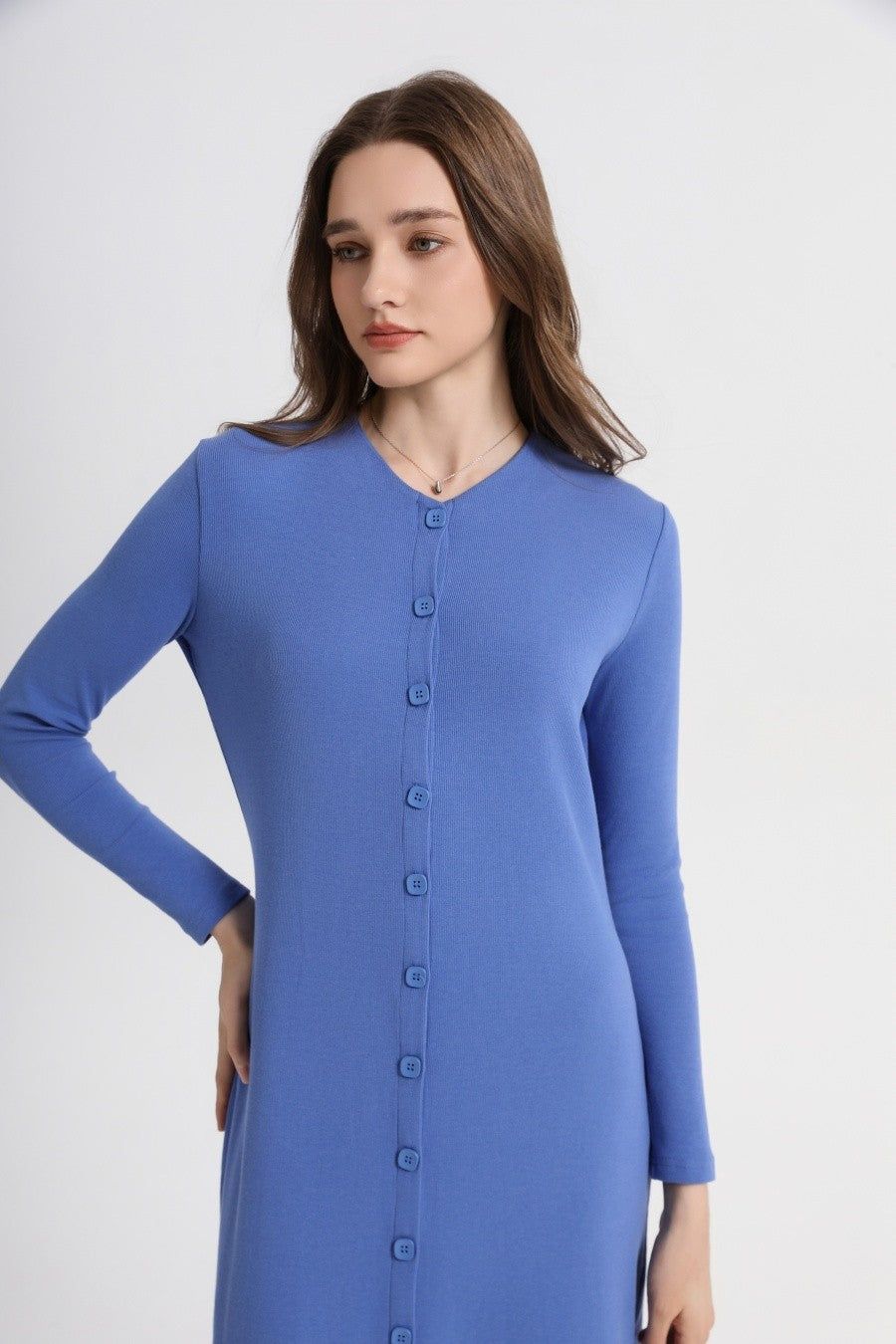 AS 2025 summer woman dress comfortable ribbing maxi button dress lady clothes
