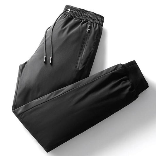 Autumn And Winter New Men's Solid Color Drawstring Pants Outdoor Fitness Jogging Pants Thickened Big Yards Down Pants