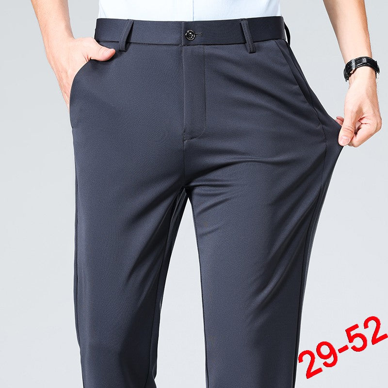 Plus Size Trousers Men Business Suit Pants Stretch Formal Dress Pants Big Man Classic Black Trousers