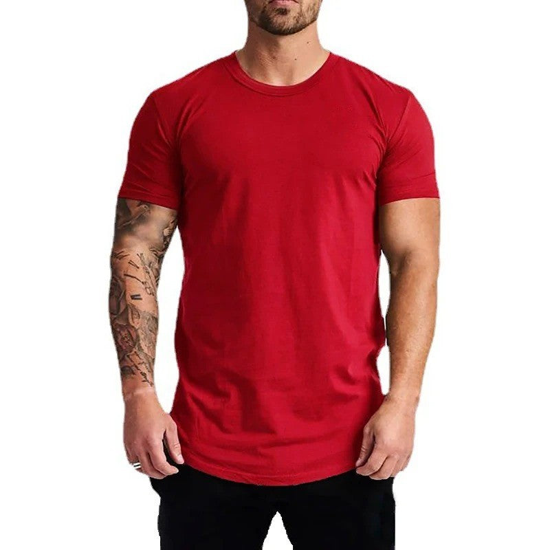 Summer Cotton Sports T-Shirts Mens Slim Fit Gym Fitness Male T Shirt Casual Running Bodybuilding Man Jogging Workout Clothing ?