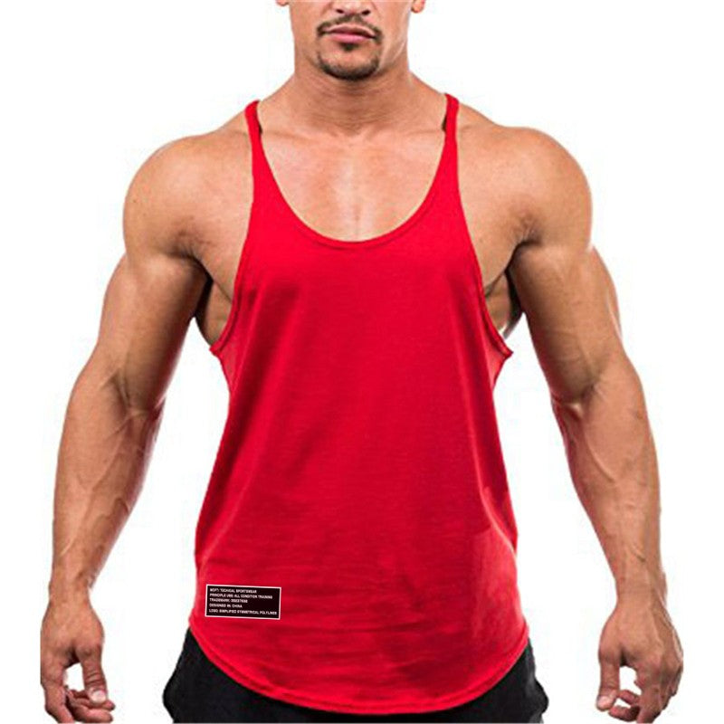 Gym Bodybuilding Fitness Vests Mens Running Sport Cotton Tank Tops Summer Breathable Sleeveless Y Back Suspender Belt Undershirt