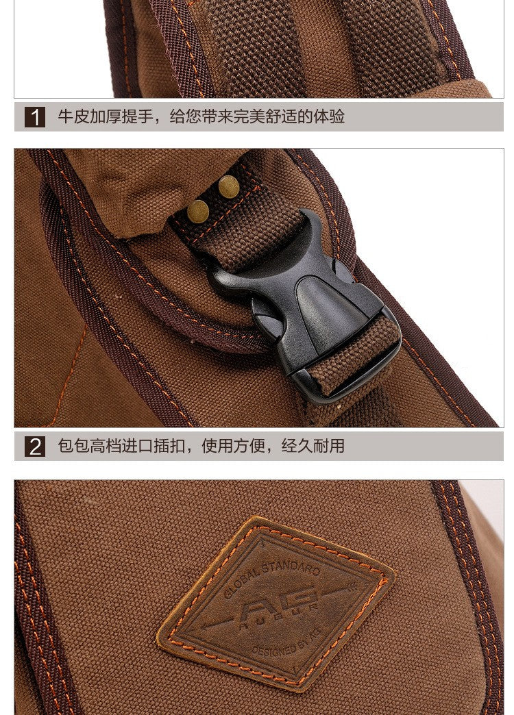 AUGUR Hot Sale Men Chest Back Pack Bag vintage Satchel Single Shoulder Bag Canvas Man Rucksack Knapack Bolsas Male