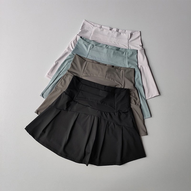Summer High Waist Sports Short Skirt Lined Shorts Fitness Yoga Quick Dry Running