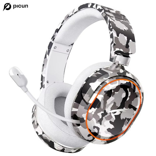 Picun G2 2.4GHz Bluetooth Wireless Gaming Headset For PC PS4 PS5 Phone Switch 5ms Low Latency 7.1 Surround Wired Headset ENC Mic