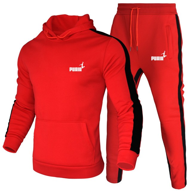 Quality Mens Tracksuit Printing Casual Hooded Sweatshirt 2 Pcs Set Fitness Sports Suit Street Trend Stripe Jogging Mens Clothing