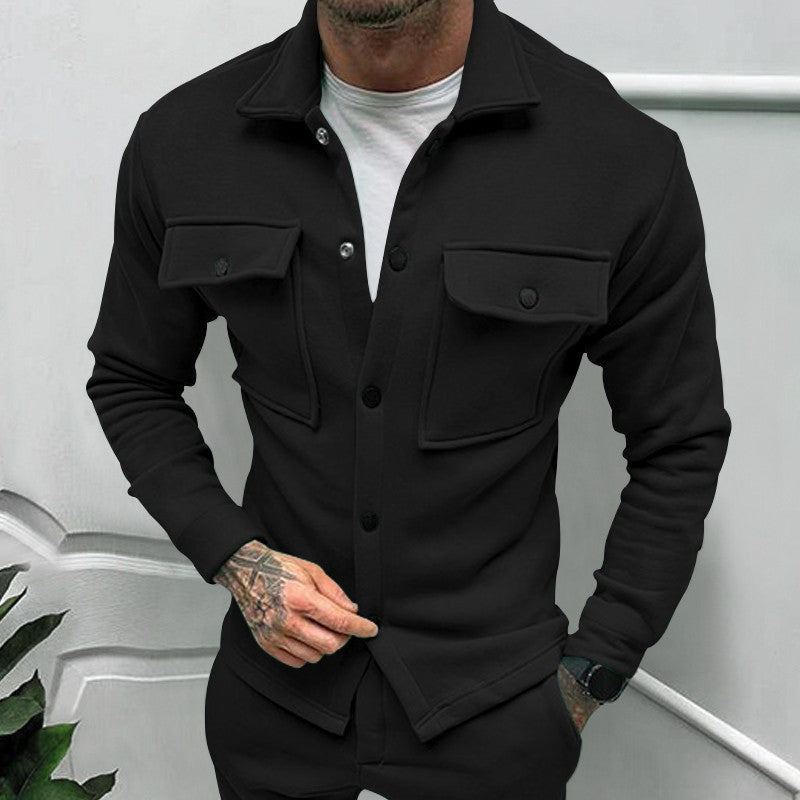 2024 Cross Border Amazon Winter New Men's Fleece Jacket Fashion Casual Jacket