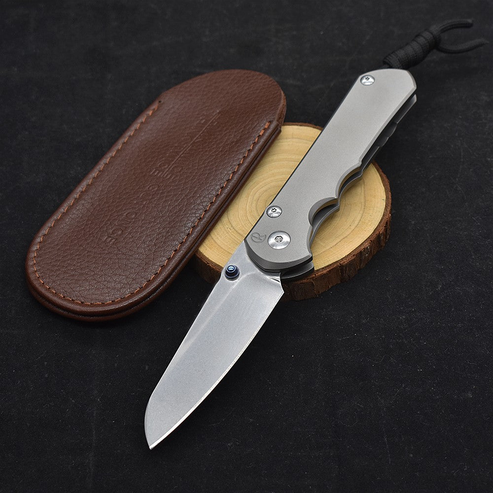 Chris Reeve CR S35VN Blade Ball Bearing Stone Wash Titanium Alloy Survival Tool Outdoor Camping Knife High Hardness Sharp EDC