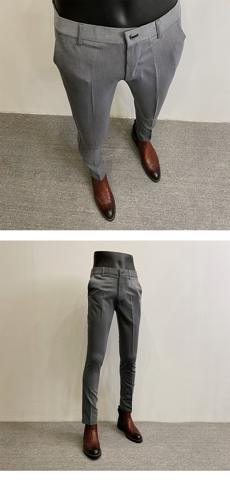 Men Suit Pants Formal Trousers Pantalone Hombre Stretch Slim Solid Color Casual Dress Full Length Pants Fashion New Men Clothing