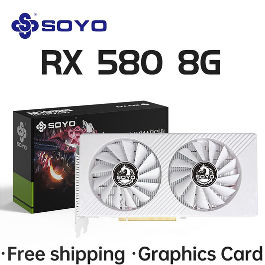 Graphics Card SOYO New AMD Radeon RX580 8G GDDR5 Memory 256Bit PCIE3.0x16 Gaming GPU Cards for Desktop Computers RX580