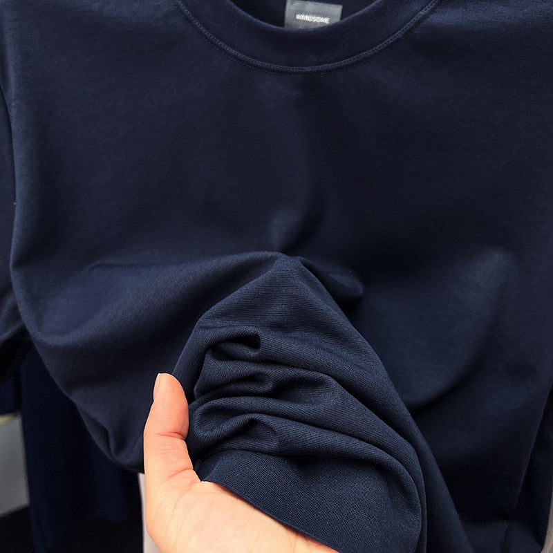 High end silky cotton breathable short sleeve T-shirt men summer designer Paul brand embroidered fashion casual round neck top