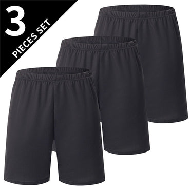 1/3Pcs Men's Plus-size Mesh Black Quick-drying Shorts Running Fitness Basketball Football 5 Pants Teenagers Elastic Waist Slacks