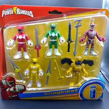 New Pack Imaginext Green Yellow Red Ranger Goldar Lord Zedd Heroes Villains Action Figures w/ Weapons Models Toys