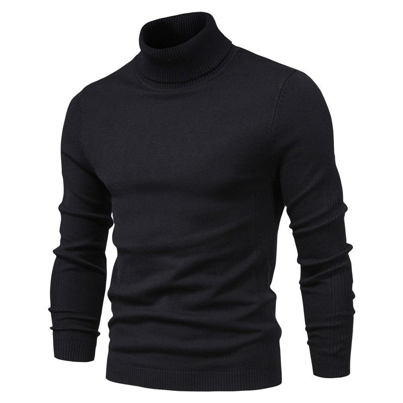 2021 New Winter Men Turtleneck Sweater Casual Solid Color Warm Pullover High Quality Slim High Neck Long Sleeve Sweater Men