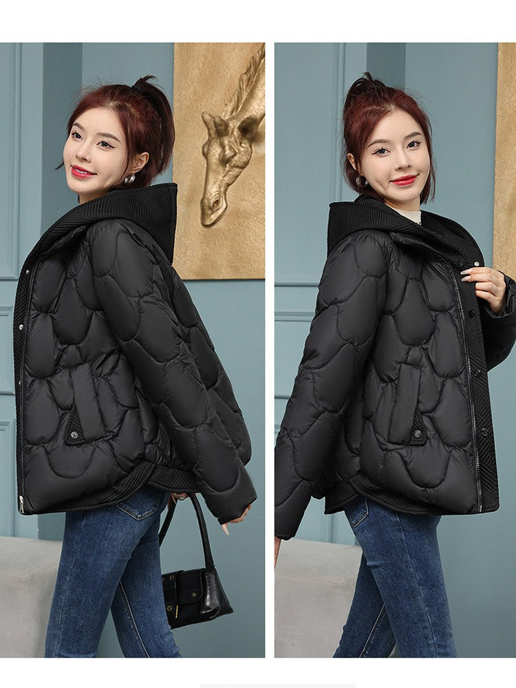 Fitshinling Fashion New In Warm Parkas Coat Outerwear Women Clothing Fake Two-piece Cotton Padded Quilted Winter Jacket Female