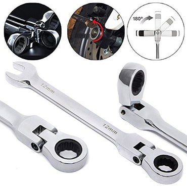 FEITA Flexible Ratchet Wrench 8-19mm Spanner Gear Ring Ratcheting Combination Flexi Wrench Kit Metric Flex Head keys Car Tools