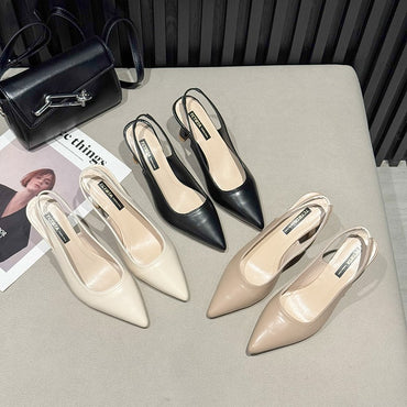 New style pointed-toe fashionable high heels women's thin-heel outdoor toe-cap sandals with shallow back opening single shoes