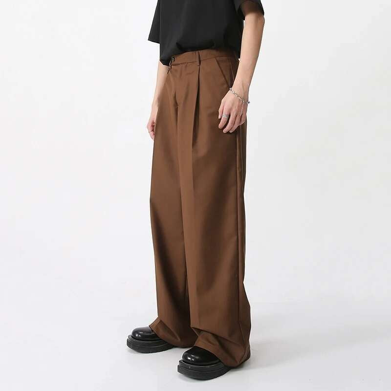 IEFB Men's Wear Spring New Suit Pants Loose Straight Korean Fashion Simple Solid Color Male Casual Trousers Wide Leg 9A6959