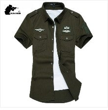 Stretch Men's Shirt Multiple Pockets Quick Drying Shirts High Quality Male Elastic Tooling Shirt Men Clothing Casual Shirts AF54