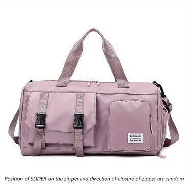 Women's Durable Nylon Sports Gym Bag with Shoe Compartment - Multifunctional Fitness Duffle for Yoga, Travel & Weekend Trips