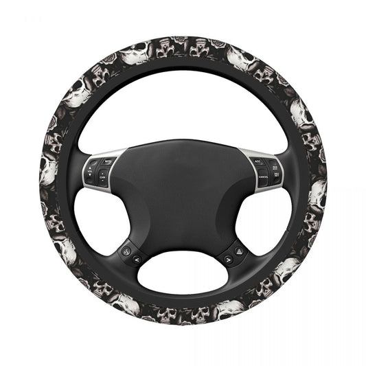 Car Steering Wheel Cover No inner circle Skull Design Universal Steering Wheel Protector Anti-Slip Automotive Accessories