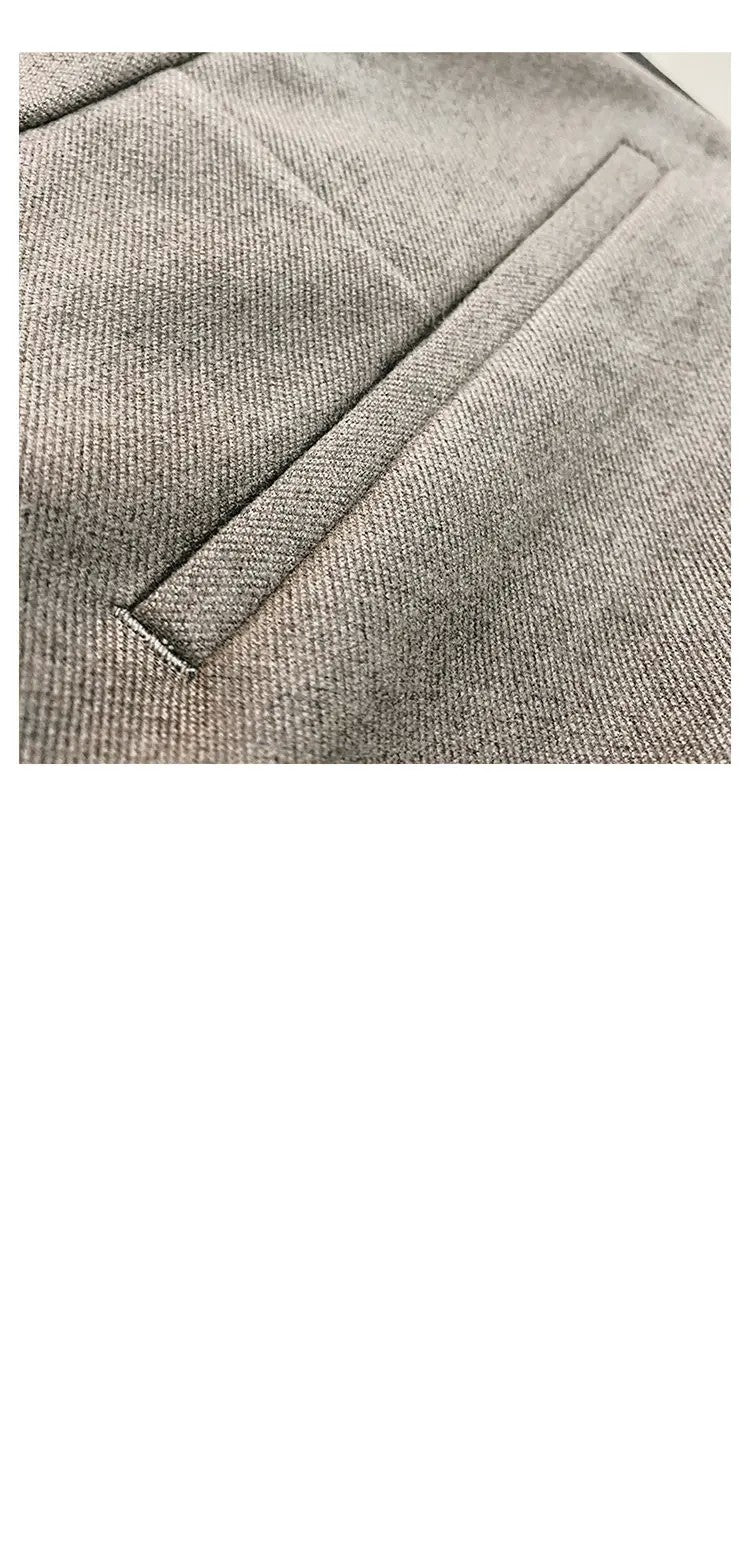 Autumn Winter Thickened Suit Pants Men Casual Slim Fit Straight Trousers Formal Business Woolen Cloth Social Office Dress Pants