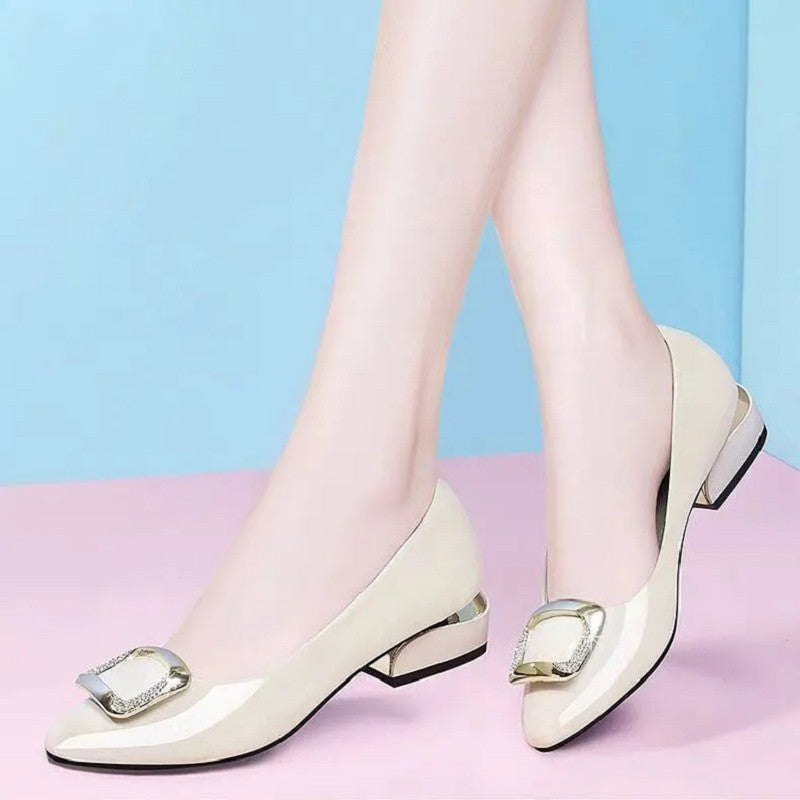 Sapatos Women Cute Blue Light Weight Office Slip on Square Heel Shoes Lady Fashion Black Comfort Hotel Work Shoes Zapatos B29