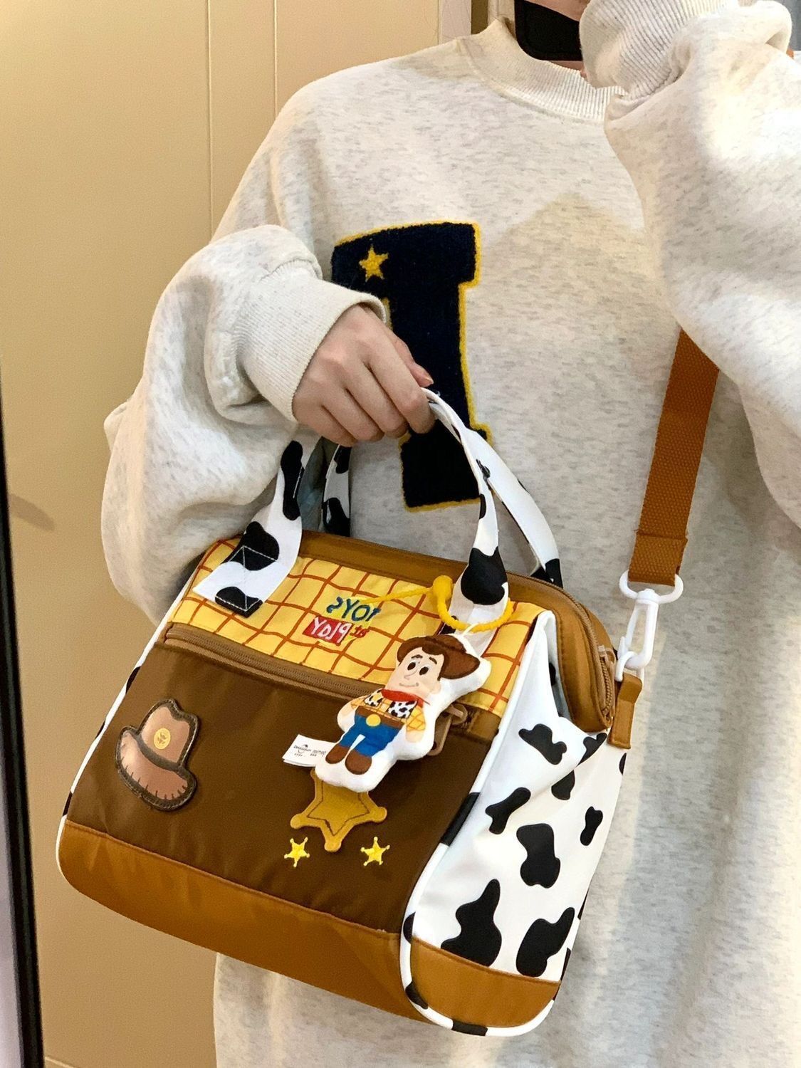 Disney Toy Story Handbag Buzz Lightyear Hoodie Cute Shoulder Bag Crossbody Large Capacity Tote Bag