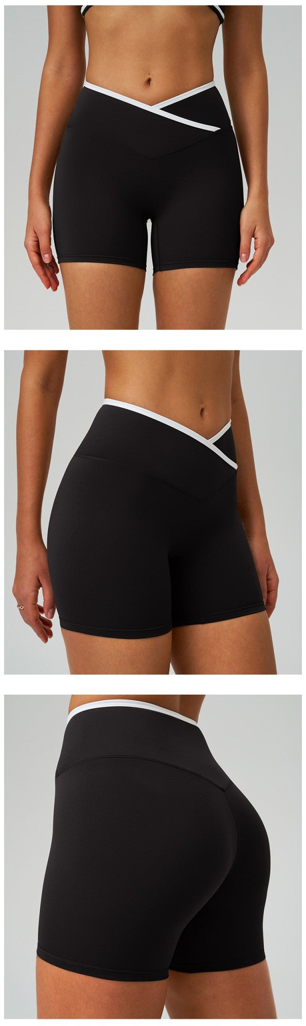 Women Splicing front waist cross Fitness Sport Sports Short High Waist Gym Yoga Short Legging Soft Tight Athletic Comprehensive