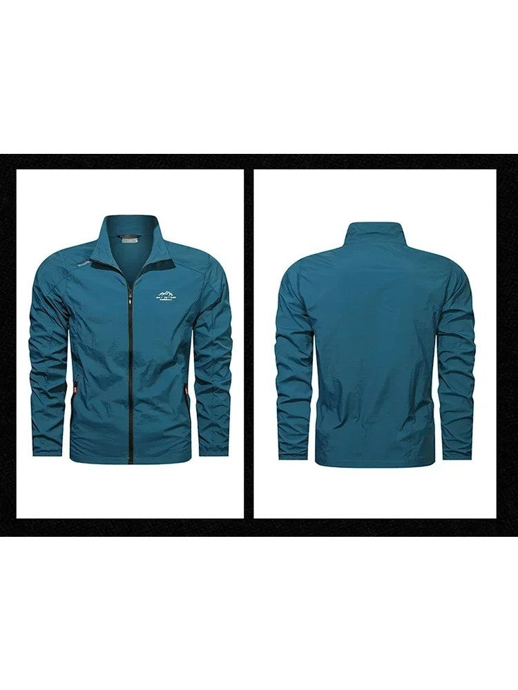 Men Summer Windbreaker Zip Pockets UV Sun Protection Jackets Breathable Ultra-light Working Clothes Outdoor Skin Thin Coats Camp