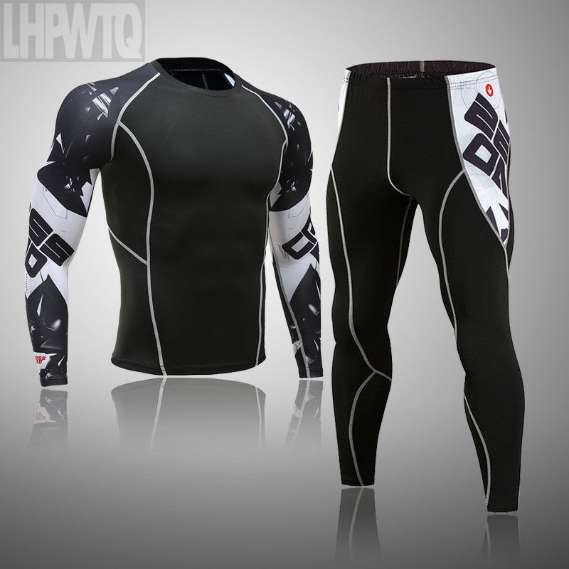 Men's Sports Suit MMA rashgard male Quick drying Sportswear Compression Clothing